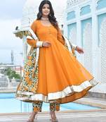 Marigold mustard phool jaal anarkali