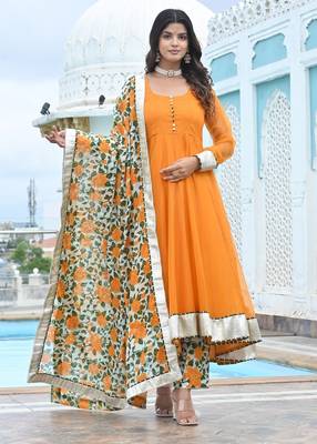 Marigold mustard phool jaal anarkali 4