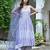 Ocean white with lavender floral tired anarkali