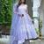 Ocean white with lavender floral tired anarkali