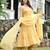 Smooth yellow leherya tired anarkali
