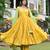 Golden sunflower with english blue floral tired anarkali