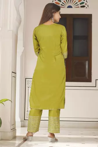 Yellow green suit set