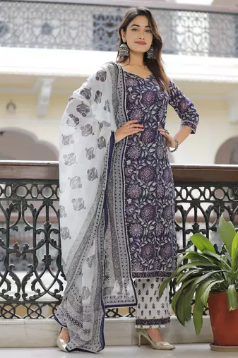 Blue daisy suit set