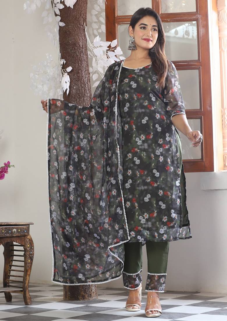 Mogra organza suit set