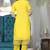 Yellow cotton organza suit set