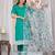 Teal cotton organza suit set