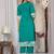 Teal cotton organza suit set