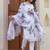 White chanderi floral cotton suit set