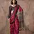 Maroon  ajrakh print satin georgette sarees