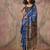 Blue ajrakh print satin georgette sarees