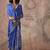 Royal blue ajrakh print satin georgette sarees