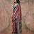 Red ajrakh print satin georgette sarees