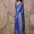 Royal blue ajrakh print satin georgette sarees
