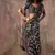 Black ajrakh print satin georgette sarees