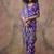 Purple ajrakh print satin georgette sarees
