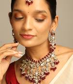 Royal ruby & polki bridal set