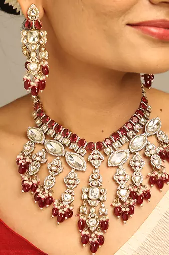 Royal ruby & polki bridal set