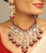 Royal ruby & polki bridal set