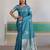 Blue new pure satin handloom weaving outfit     premium quality