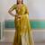 Mustard new pure satin handloom weaving outfit     premium quality