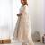 Off White Color BANARASI JACKQUARD DOLA SILK Wedding Wear Gown