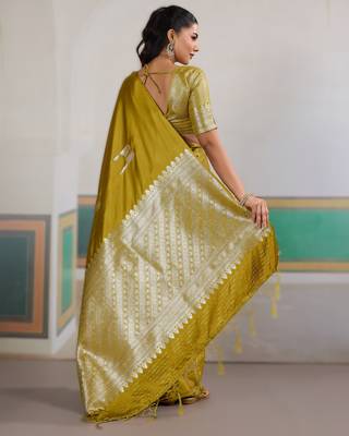 Mustard new pure satin weaving outfit  premium quality 2