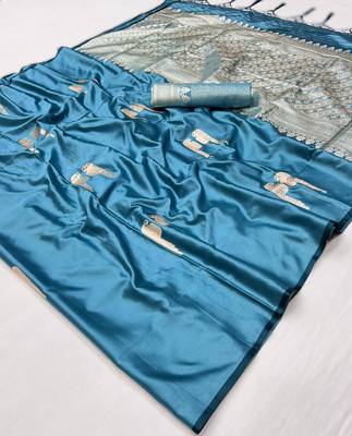 Blue new pure satin weaving outfit  premium quality 4