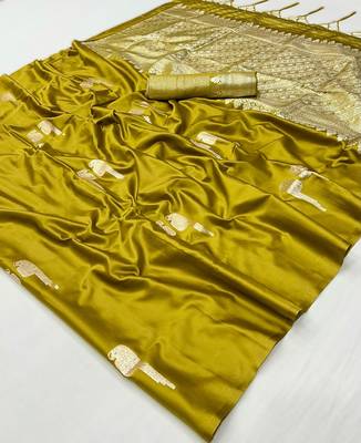 Mustard new pure satin weaving outfit  premium quality 4