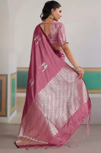 Pink new pure satin weaving outfit  premium quality