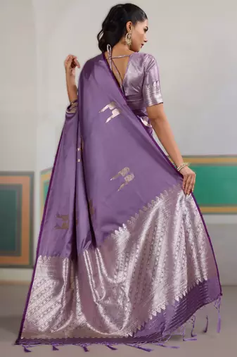 Purple new pure satin weaving outfit  premium quality