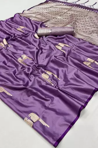 Purple new pure satin weaving outfit  premium quality