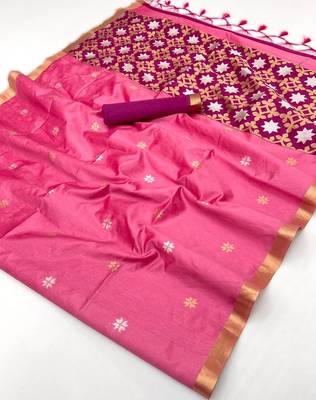 Pink tussar silk blend weaving  premium quality fabric 4
