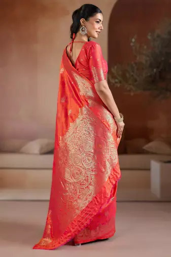 Red weaving silk blend  premium quality fabric |