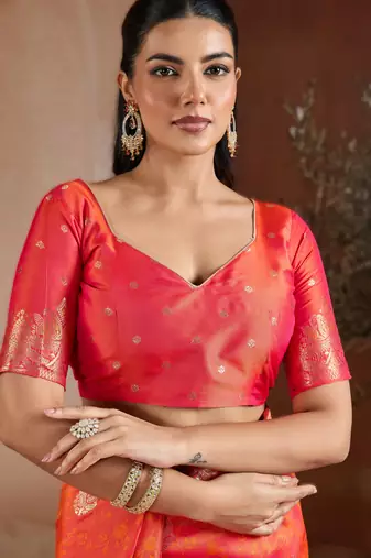 Red weaving silk blend  premium quality fabric |