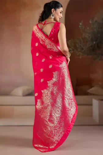 Pink weaving silk blend  premium quality fabric |