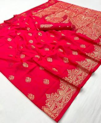 Pink weaving silk blend  premium quality fabric | 4