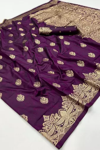 Purple weaving silk blend  premium quality fabric |
