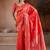 Red handloom weaving silk     premium quality fabric |