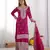 Women pink sequins  zari coding & thread embroidered work silk kurta set