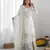 Women white sequins  zari coding & thread embroidered work silk kurta set
