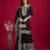Women black sequins , zari, coding & thread embroidered work silk kurta set
