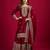 Women maroon sequins , zari, coding & thread embroidered work silk kurta set