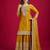 Women yellow sequins , zari, coding & thread embroidered work silk kurta set