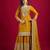 Women yellow sequins , zari, coding & thread embroidered work silk kurta set