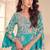 Sky blue simmer silk embroidered designer palazzo suit