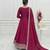 Women’s dark pink embroidered anarkali gown with dupatta