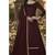 Wine Velvet long Kurti Lehenga set with dupatta