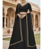classic Black Lehenga set with Gold Trim