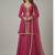Magenta Front-Open Anarkali style lehenga Set